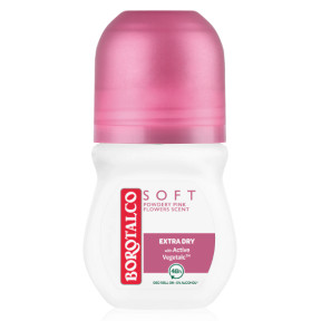 Кульковий антиперспірант без алкоголю Borotalco Soft Talc & Pink Flower, 50 мл